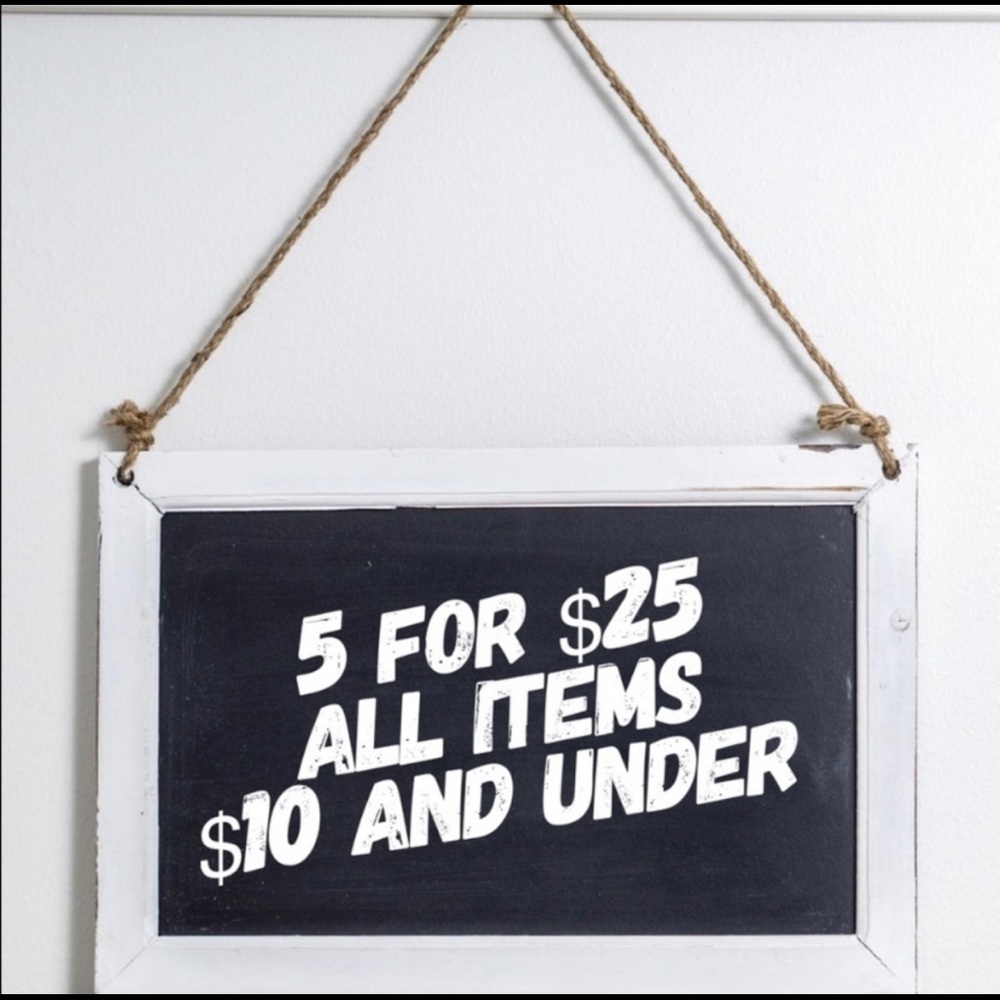 All items under $10 bundle 5 for $25